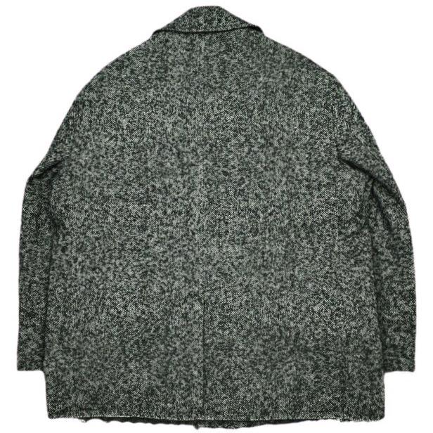 BLACK COMME des GARCONS ブラックコムデギャルソン 25AW ウール/ナイロン ツイードヘリンボーンコート 1P-C003 XS 定価156,200円 |  | 01