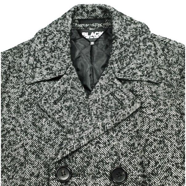 BLACK COMME des GARCONS ブラックコムデギャルソン 25AW ウール/ナイロン ツイードヘリンボーンコート 1P-C003 XS 定価156,200円 |  | 03