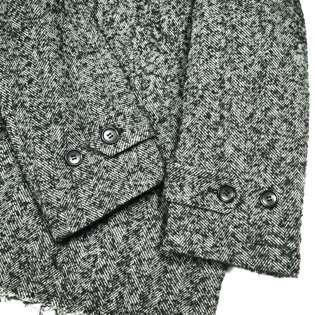 BLACK COMME des GARCONS ブラックコムデギャルソン 25AW ウール/ナイロン ツイードヘリンボーンコート 1P-C003 XS 定価156,200円 |  | 04