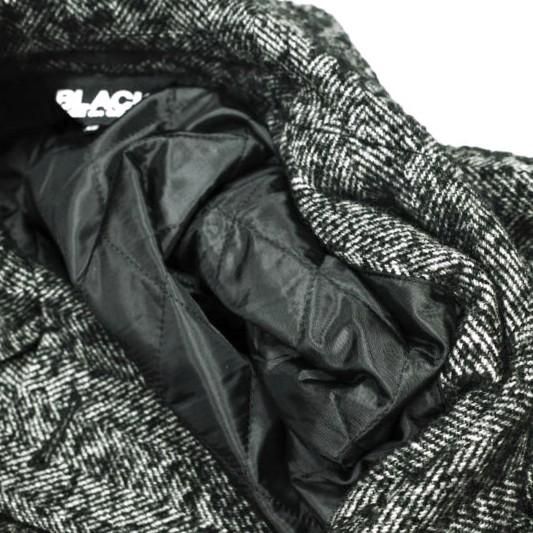 BLACK COMME des GARCONS ブラックコムデギャルソン 25AW ウール/ナイロン ツイードヘリンボーンコート 1P-C003 XS 定価156,200円 |  | 06
