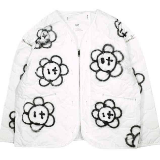 amok アモク 24AW 日本製 GUERNIKA QUILTING BLOUSON ゲルニカ キルティングブルゾン 242031 L WHITE 2WAY ベスト ジャケット アウター | 