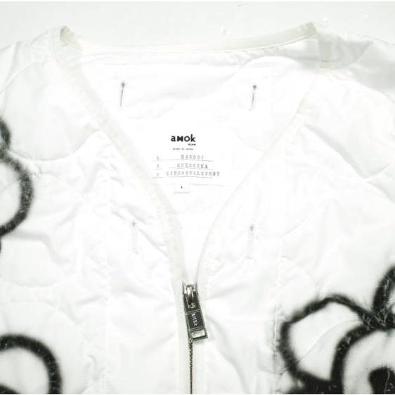 amok アモク 24AW 日本製 GUERNIKA QUILTING BLOUSON ゲルニカ キルティングブルゾン 242031 L WHITE 2WAY ベスト ジャケット アウター |  | 04
