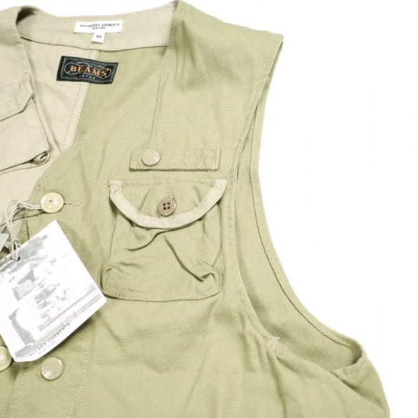 新品 Engineered Garments x BEAMS PLUS エンジニアードガーメンツ 別注 MILSPO VEST ミルスポベスト M Khaki ジレ クレイジーパターン |  | 06