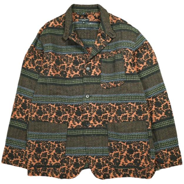 Engineered Garments エンジニアードガーメンツ アメリカ製 Loiter Jacket - Ethnic Floral Jacquard ロイタージャケット S Black/Rust | 