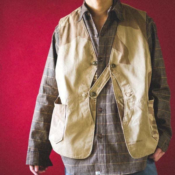 新品 Engineered Garments エンジニアードガーメンツ UPLAND VEST - ANIMAL PRINT COTTON FLAT TWILL アップランドベスト M Khaki カモ |  | 02