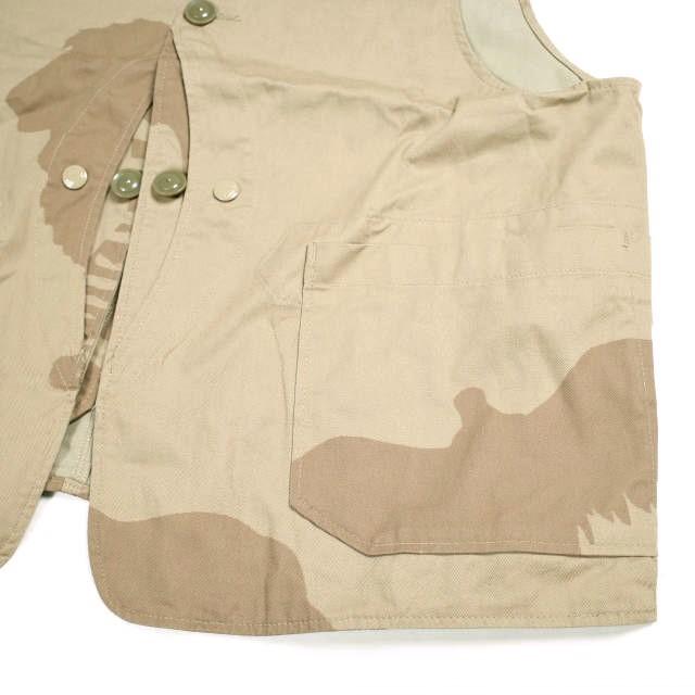 新品 Engineered Garments エンジニアードガーメンツ UPLAND VEST - ANIMAL PRINT COTTON FLAT TWILL アップランドベスト M Khaki カモ |  | 07