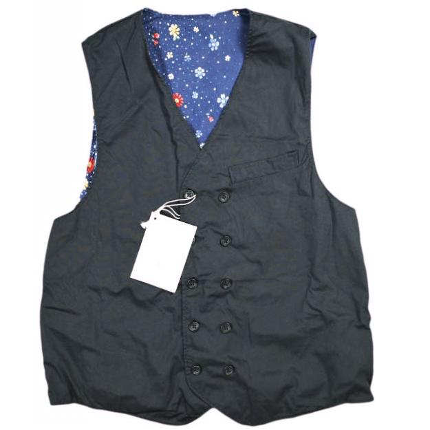 新品 Engineered Garments エンジニアードガーメンツ Reversible vest - High Count Twill リバーシブルベスト M Dk.Navy 花柄 フローラル | 
