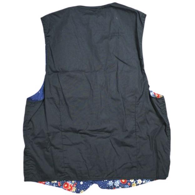 新品 Engineered Garments エンジニアードガーメンツ Reversible vest - High Count Twill リバーシブルベスト M Dk.Navy 花柄 フローラル |  | 01