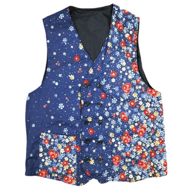 新品 Engineered Garments エンジニアードガーメンツ Reversible vest - High Count Twill リバーシブルベスト M Dk.Navy 花柄 フローラル |  | 02