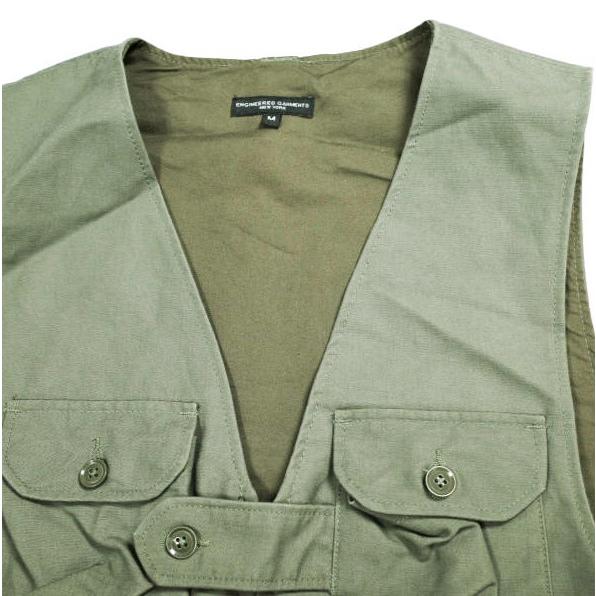Engineered Garments エンジニアードガーメンツ Game Vest - Double Cloth ゲームベスト ダブルクロス M Olive ジレ ハンティング コットン |  | 04