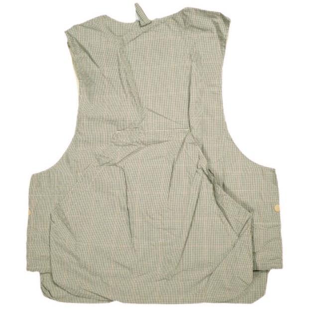 新品 Engineered Garments エンジニアードガーメンツ Game Vest - Nyco Mini Tattersall ゲームベスト ミニタッタ―ソールチェック M Khaki |  | 01