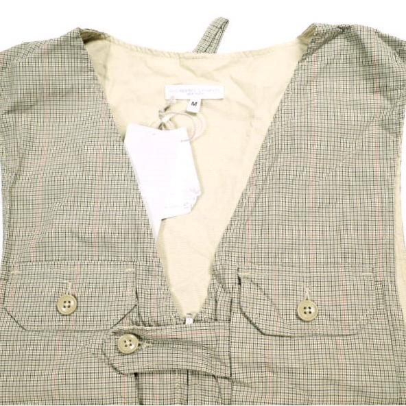 新品 Engineered Garments エンジニアードガーメンツ Game Vest - Nyco Mini Tattersall ゲームベスト ミニタッタ―ソールチェック M Khaki |  | 05
