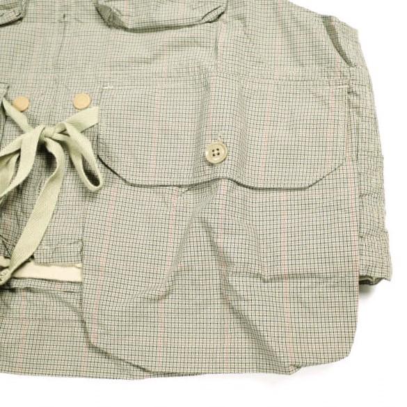 新品 Engineered Garments エンジニアードガーメンツ Game Vest - Nyco Mini Tattersall ゲームベスト ミニタッタ―ソールチェック M Khaki |  | 07