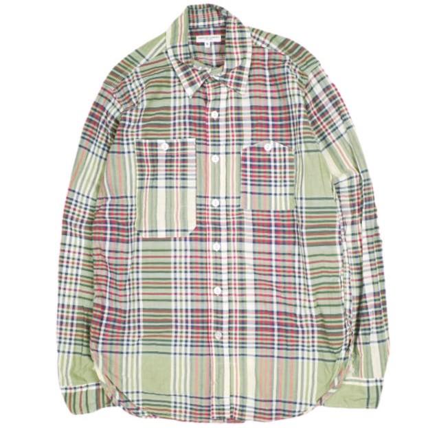 Engineered Garments エンジニアードガーメンツ Work Shirt - Cotton Madras Plaid マドラスチェックワークシャツ S Khaki/Navy/Red | 