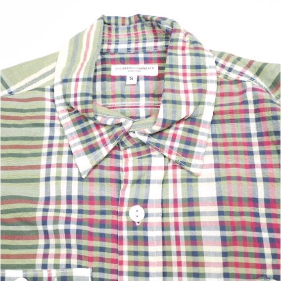 Engineered Garments エンジニアードガーメンツ Work Shirt - Cotton Madras Plaid マドラスチェックワークシャツ S Khaki/Navy/Red |  | 03