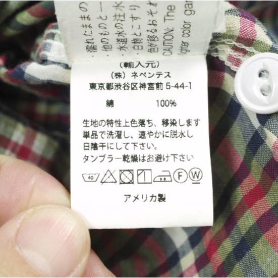 Engineered Garments エンジニアードガーメンツ Work Shirt - Cotton Madras Plaid マドラスチェックワークシャツ S Khaki/Navy/Red |  | 06