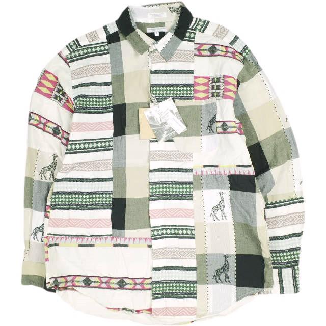 新品 Engineered Garments エンジニアードガーメンツ Combo Short Collar Shirt - Cotton Giraffe Jacquard コンボショートカラーシャツ S | 