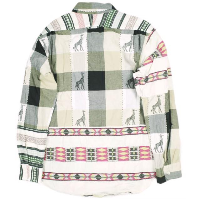 新品 Engineered Garments エンジニアードガーメンツ Combo Short Collar Shirt - Cotton Giraffe Jacquard コンボショートカラーシャツ S |  | 01