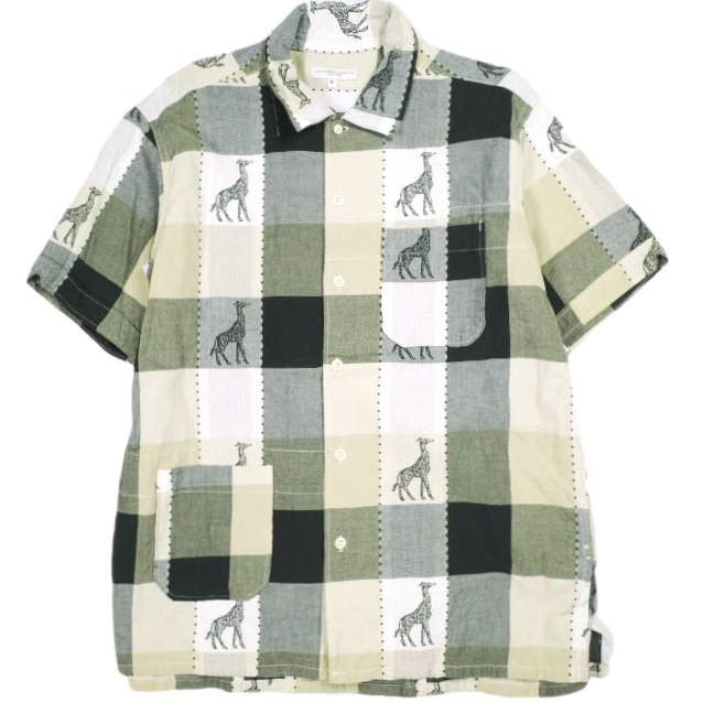 Engineered Garments エンジニアードガーメンツ Camp Shirt - Cotton Giraffe Jacquard キャンプシャツ コットンジラフジャガード S Beige | 