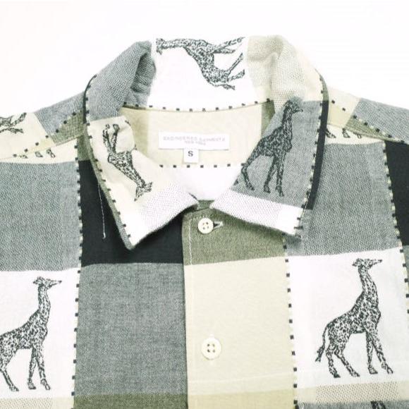 Engineered Garments エンジニアードガーメンツ Camp Shirt - Cotton Giraffe Jacquard キャンプシャツ コットンジラフジャガード S Beige |  | 04