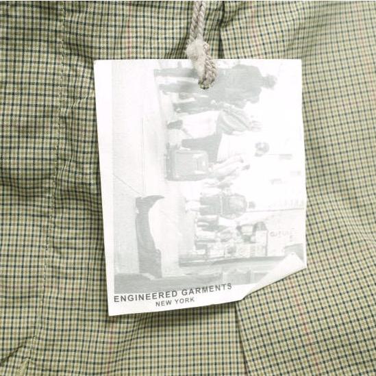 新品 Engineered Garments エンジニアードガーメンツ Sunset Short - Nyco Mini Tattersall サンセットショーツ S Khaki チェック パンツ |  | 03