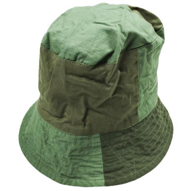 Engineered Garments エンジニアードガーメンツ Bucket Hat Cotton Ripstop コットンリップストップ バケットハット L Olive パッチワーク | 