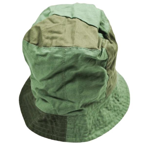 Engineered Garments エンジニアードガーメンツ Bucket Hat Cotton Ripstop コットンリップストップ バケットハット L Olive パッチワーク |  | 01