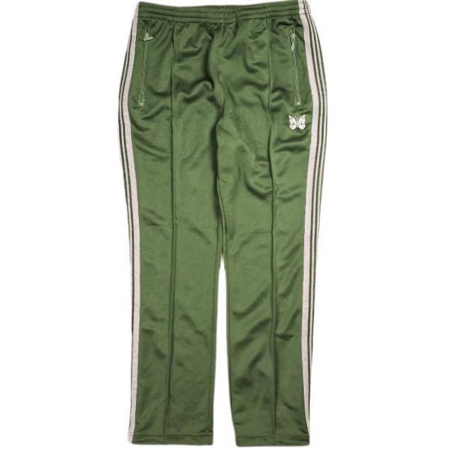 Needles ニードルス 日本製 Narrow Track Pant Poly Smooth ナロートラックパンツ ポリスムース HM227 M Olive イージー ジャージ ボトムス | 