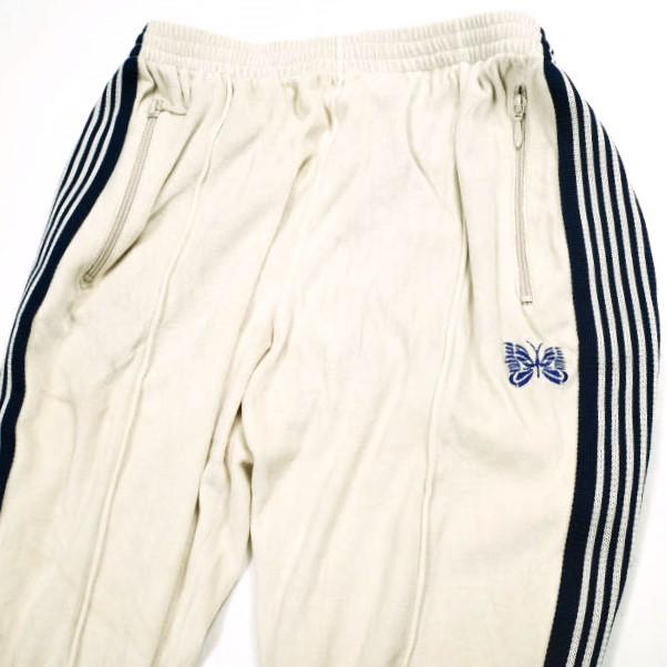 Needles ニードルス 日本製 Narrow Track Pant - C/Pe Velour ナロートラックパンツ ベロア EJ202 M Beige イージー ジャージ ボトムス |  | 02