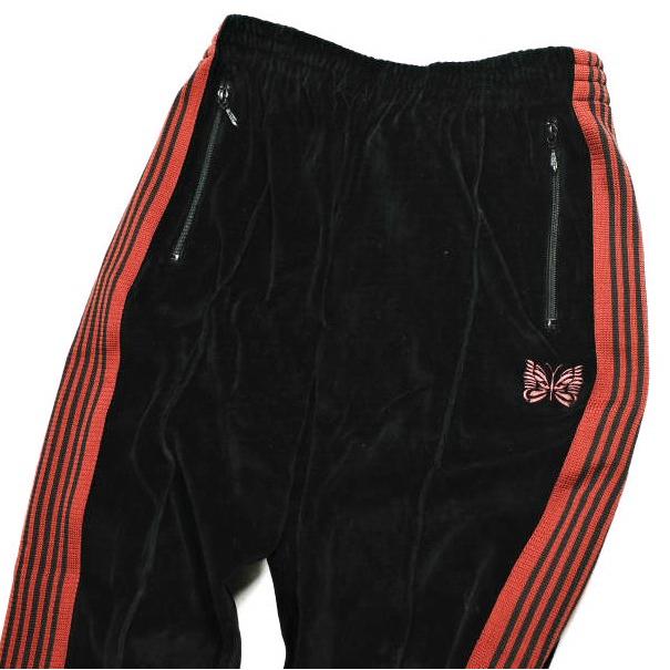 Needles ベロア トラックパンツ レッド M センターシーム ニードルズ NEEDLES ベロア ブーツカット トラックパンツ Boot-Cut