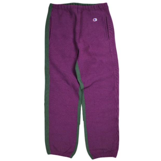 新品 Champion x BEAMS チャンピオン ビームス 別注 リバースウィーブ2トーンスウェットパンツ C8-Q213 M D.PURPLE/GREEN イージー 裏起毛 | 