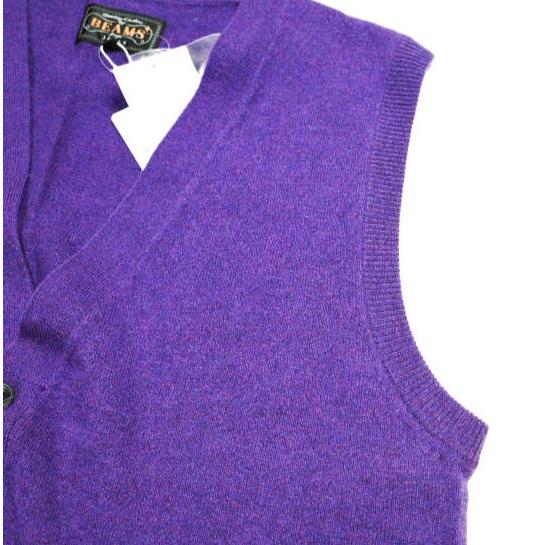 新品 BEAMS PLUS ビームスプラス Button Knit Vest Solid ボタン ニットベスト 11-05-0125-048 M PURPLE セーター ウール トップス g25372 |  | 05