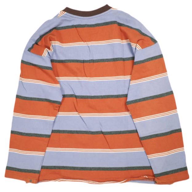 WHIMSY ウィムジー 23AW SNAP SLEEVE BORDER TOP スナップスリーブボーダートップ WMS-23AW2-014 XL Violet 長袖 ロングスリーブTシャツ |  | 01