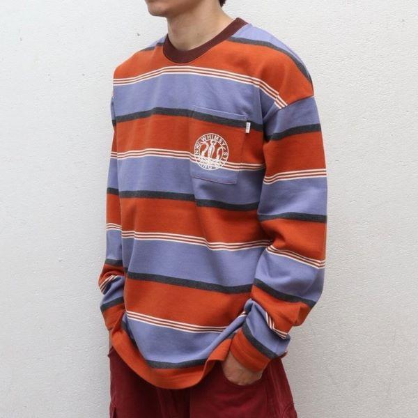 WHIMSY ウィムジー 23AW SNAP SLEEVE BORDER TOP スナップスリーブボーダートップ WMS-23AW2-014 XL Violet 長袖 ロングスリーブTシャツ |  | 02