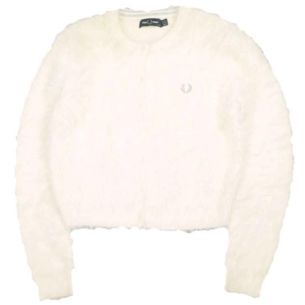 FRED PERRY x Ray BEAMS フレッドペリー レイビームス 別注 シャギーカーディガン FZ7231 ONE SIZE ECRU ニット トップス g25400 | 