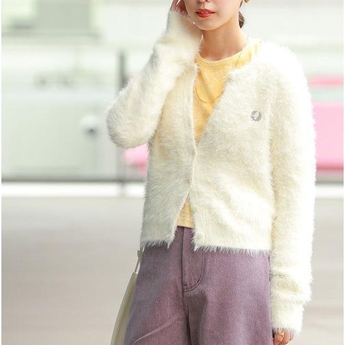 FRED PERRY x Ray BEAMS フレッドペリー レイビームス 別注 シャギーカーディガン FZ7231 ONE SIZE ECRU ニット トップス g25400 |  | 02