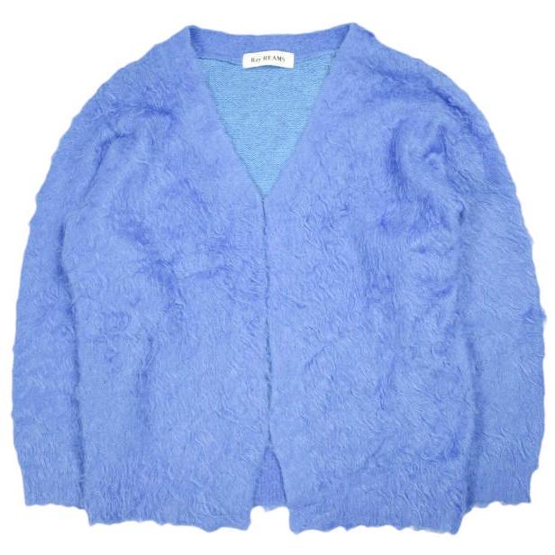 Ray BEAMS レイビームス 23AW ヘアリーシャギーカーディガン 61-15-0216-353 ONE SIZE BLUE ニット トップス g25401 | 