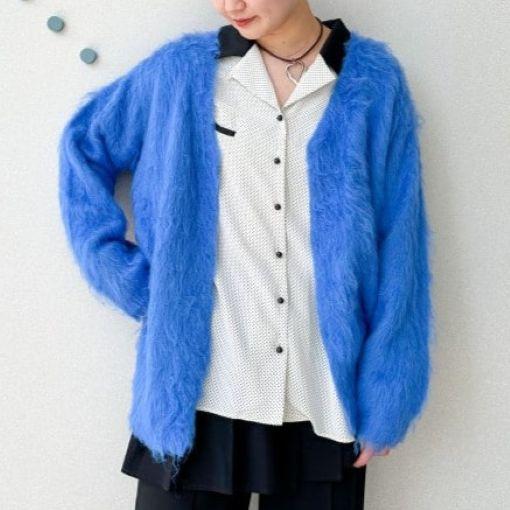 Ray BEAMS レイビームス 23AW ヘアリーシャギーカーディガン 61-15-0216-353 ONE SIZE BLUE ニット トップス g25401 |  | 02