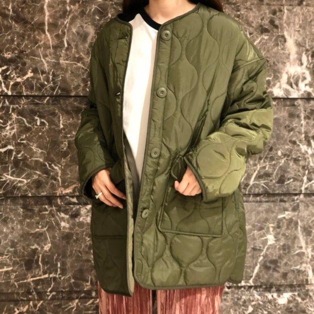 Ray BEAMS レイビームス キルティングノーカラーブルゾン 63-18-0121-111 ONE SIZE OLIVE コート アウター g25403 |  | 02