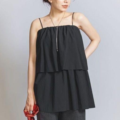 BEAUTY＆YOUTH UNITED ARROWS ビューティーアンドユース 日本製 ティアードキャミソール 2WAY 1621-242-1797 Free BLACK トップス g25413 |  | 02