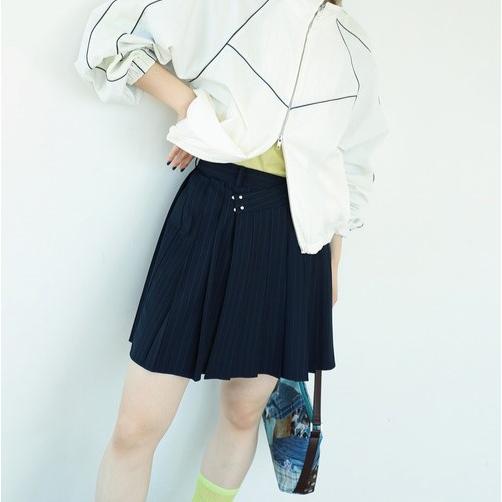 Ray BEAMS レイビームス 24SS ピンストライププリーツミニスカート 61-27-1048-462 0 NAVY ボトムス g25417 |  | 02