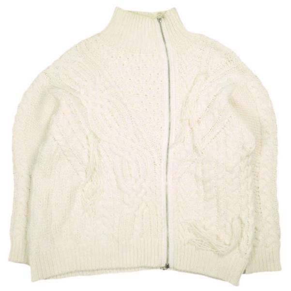 RBS Ray BEAMS アールビーエス レイビームス 22AW ケーブルアシンメトリージップカーディガン 61-15-0066-370 Free OFF WHITE ニット | 