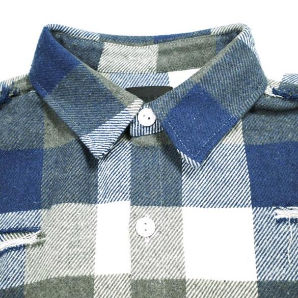 新品 Danke Schon ダンケシェーン 25AW FLANNEL DAMAGE SHIRTS BLOCK ダメージ加工 フランネルチェックシャツ UNS24033B-DS M ブルー 長袖 |  | 03