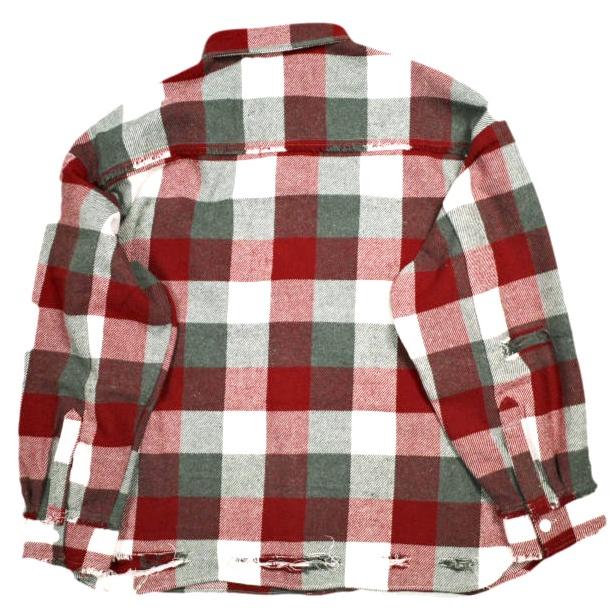 新品 Danke Schon ダンケシェーン 25AW FLANNEL DAMAGE SHIRTS BLOCK ダメージ加工 フランネルチェックシャツ UNS24033B-0DS M レッド 長袖 |  | 01