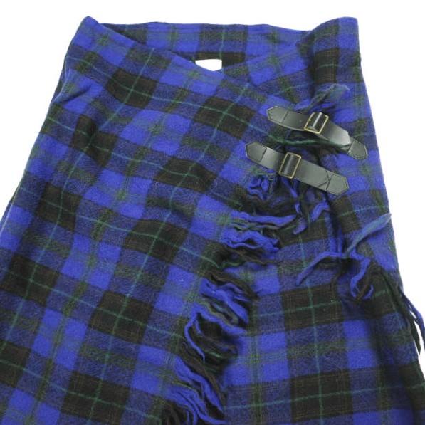 RBS Ray BEAMS アールビーエス レイビームス ウールラップスカート 63-27-0176-747 0 BLUE チェック ボトムス g25491 |  | 03