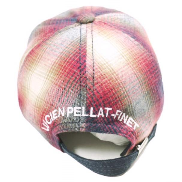 新品 Lucien Pellat-Finet ルシアンペラフィネ スカル刺繍 オンブレチェック6パネルキャップ RED ベースボール バックストラップ 帽子 |  | 01