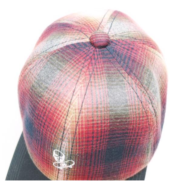 新品 Lucien Pellat-Finet ルシアンペラフィネ スカル刺繍 オンブレチェック6パネルキャップ RED ベースボール バックストラップ 帽子 |  | 03