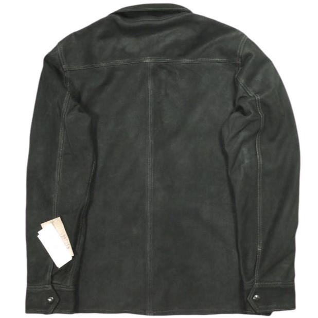 RRL ダブルアールエル 25AW ラフアウトスエード ワークシャツ MNRRWOV16820377 XS BLACK Double RL レザー ジャケット 定価346,500円 |  | 01