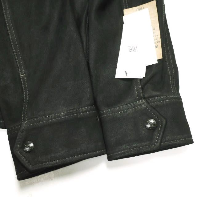 RRL ダブルアールエル 25AW ラフアウトスエード ワークシャツ MNRRWOV16820377 XS BLACK Double RL レザー ジャケット 定価346,500円 |  | 05