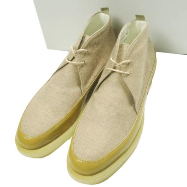 NIT ニト 日本製 ウール＆パテントレザーコンビネーション チャッカブーツ NIT12AW-ESH02 42(27cm) BEIGE シューズ g25541 | 